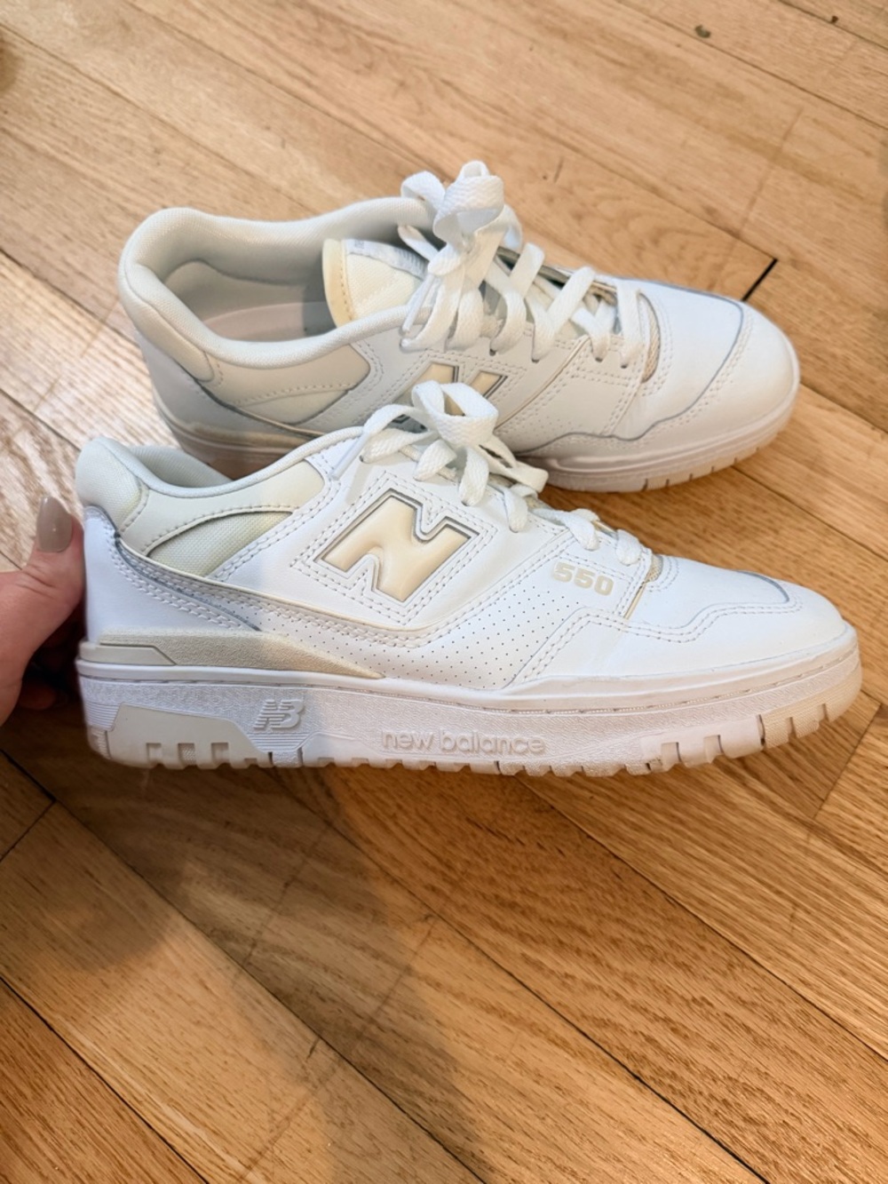 New Balance 550 White Low-Top Leather Sneakers